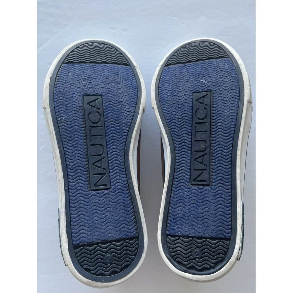 Nautica ZBEI Nautica Boys Youth Brown Loafers Boat Deck Shoes Size 2